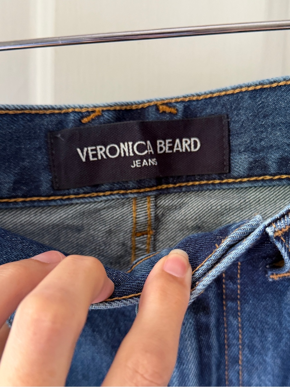 VERONICA BEARD taylor high rise wide leg jeans in bright blue 27 - Picture 4 of 6